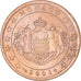 Monaco, 5 Euro Cent, 2001, Paris, AU(55-58), Copper Plated Steel, KM:169