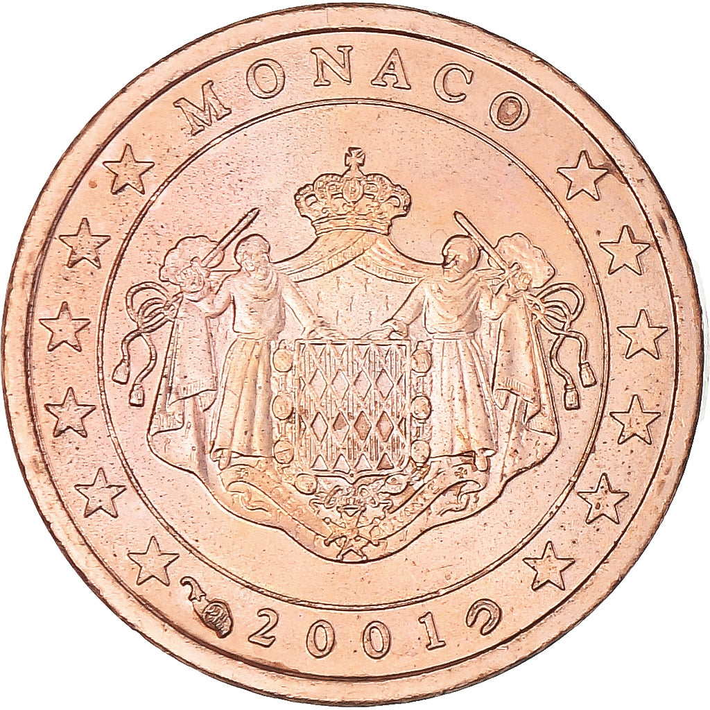 Monaco, Euro Cent, 2001, Paris, AU(55-58), Copper Plated Steel, KM:167