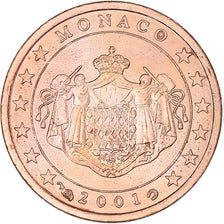 Monaco, Euro Cent, 2001, Paris, AU(55-58), Copper Plated Steel, KM:167