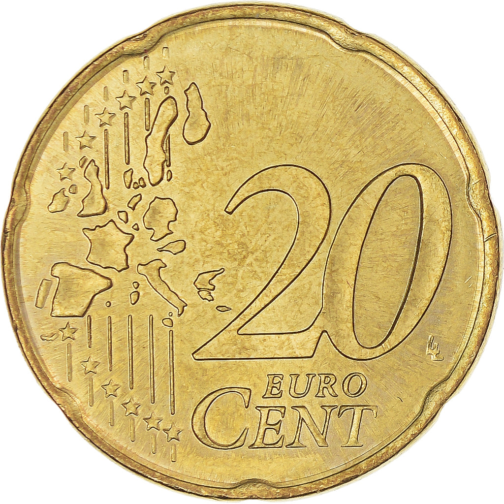 Monaco, 20 Euro Cent, Prince Rainier III, 2003, Paris, MS(63), Brass