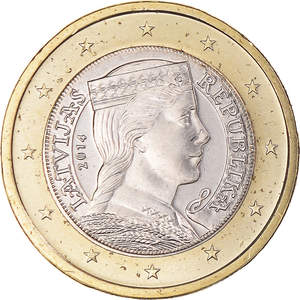 Latvia, Euro, 2014, Stuttgart, MS(65-70), Bi-Metallic, KM:156