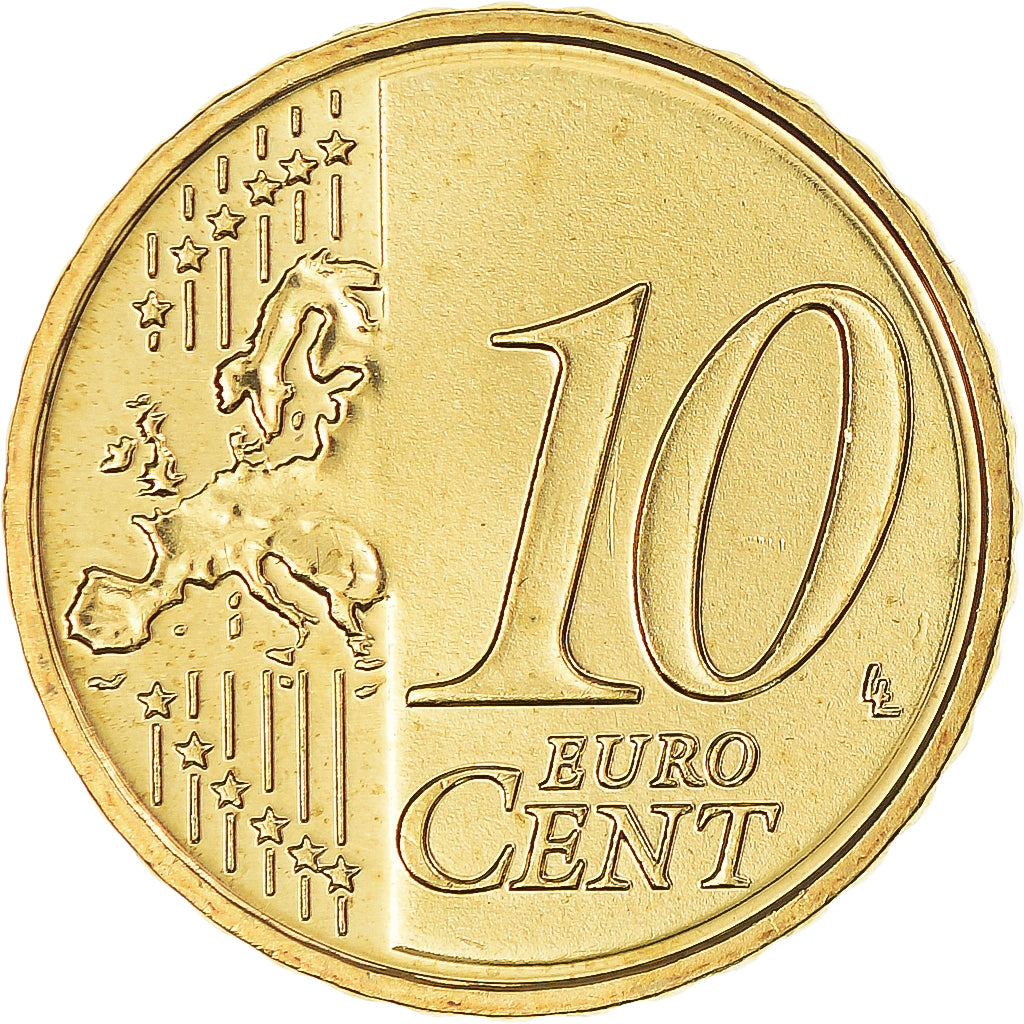 Letónia, 10 Euro Cent, 2014, Stuttgart, MS(65-70), Latão, KM:153