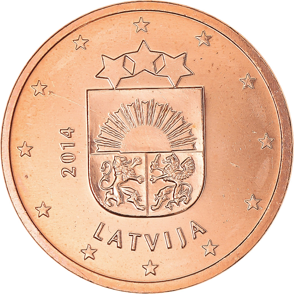 Lettonie, 5 Euro Cent, 2014, FDC, Cuivre plaqué acier
