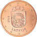 Letónia, 5 Euro Cent, 2014, MS(65-70), Aço Cromado a Cobre