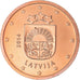 Latvia, 2 Euro Cent, 2014, UNZ, Copper Plated Steel