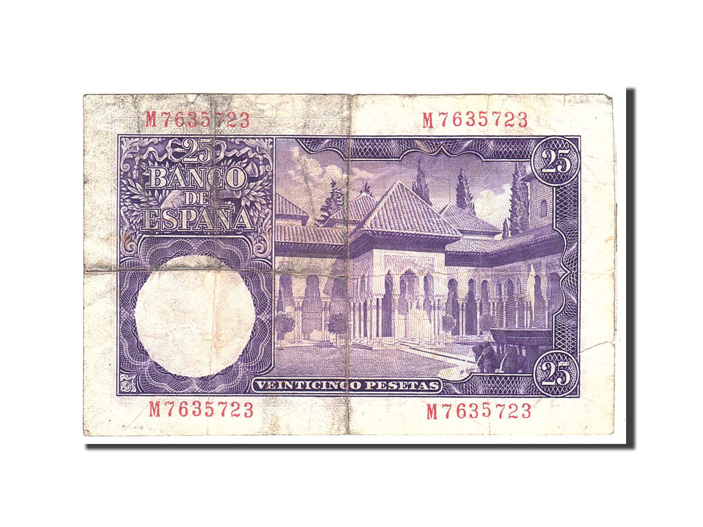 Espagne, 25 Pesetas, 1954, KM:147a, 1954-07-22, TB