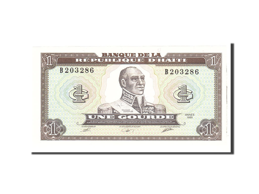Banknote, Haiti, 1 Gourde, 1989, Undated, KM:253a, UNC(65-70)