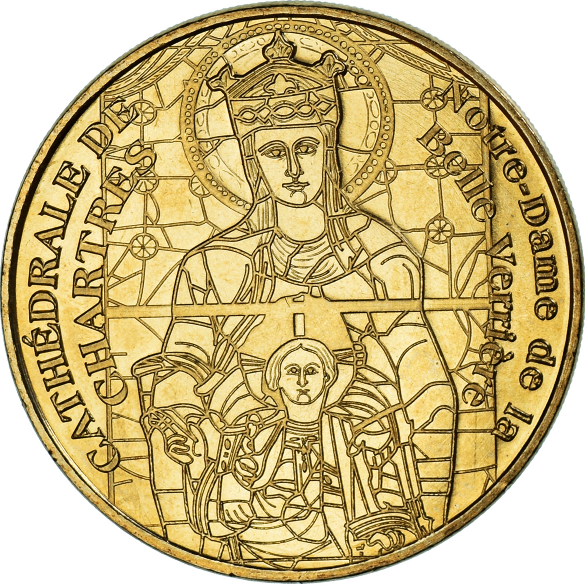 Francia, zeton, Jetón turístico, 28/ Cathédrale de Chartres - Belle