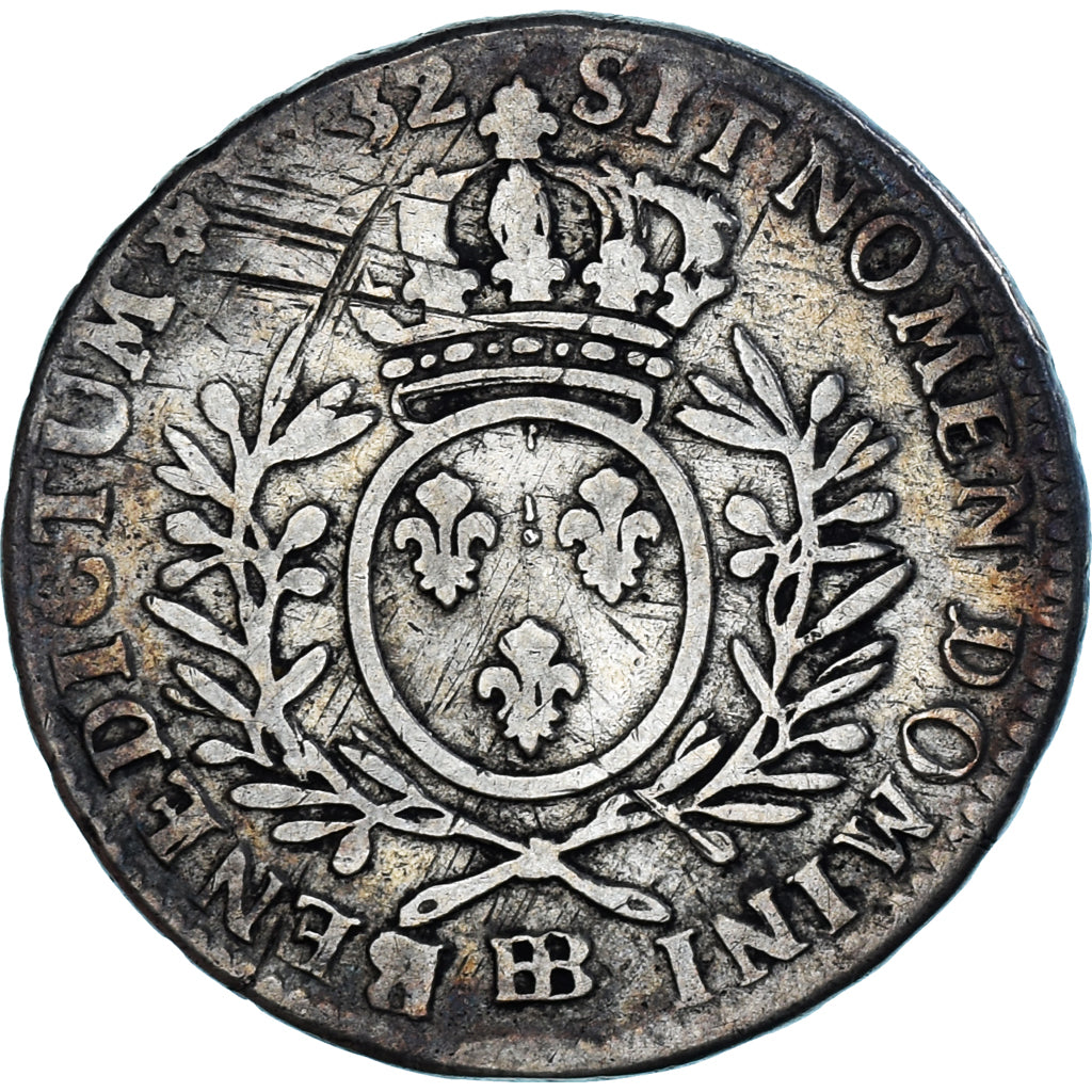 Munten, Frankrijk, 1/2 Ecu aux branches d'olivier, 1732, Strasbourg, FR, Zilver