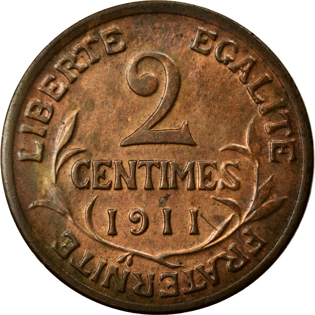 Coin, France, Dupuis, 2 Centimes, 1911, Paris, AU(55-58), Bronze, Gadoury:107