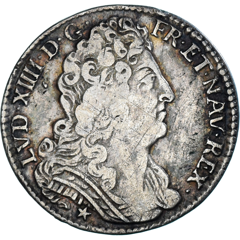 Moneta, Francia, Louis XIV, 22 Sols de Strasbourg, 1/4 Ecu, 1710, Strasbourg