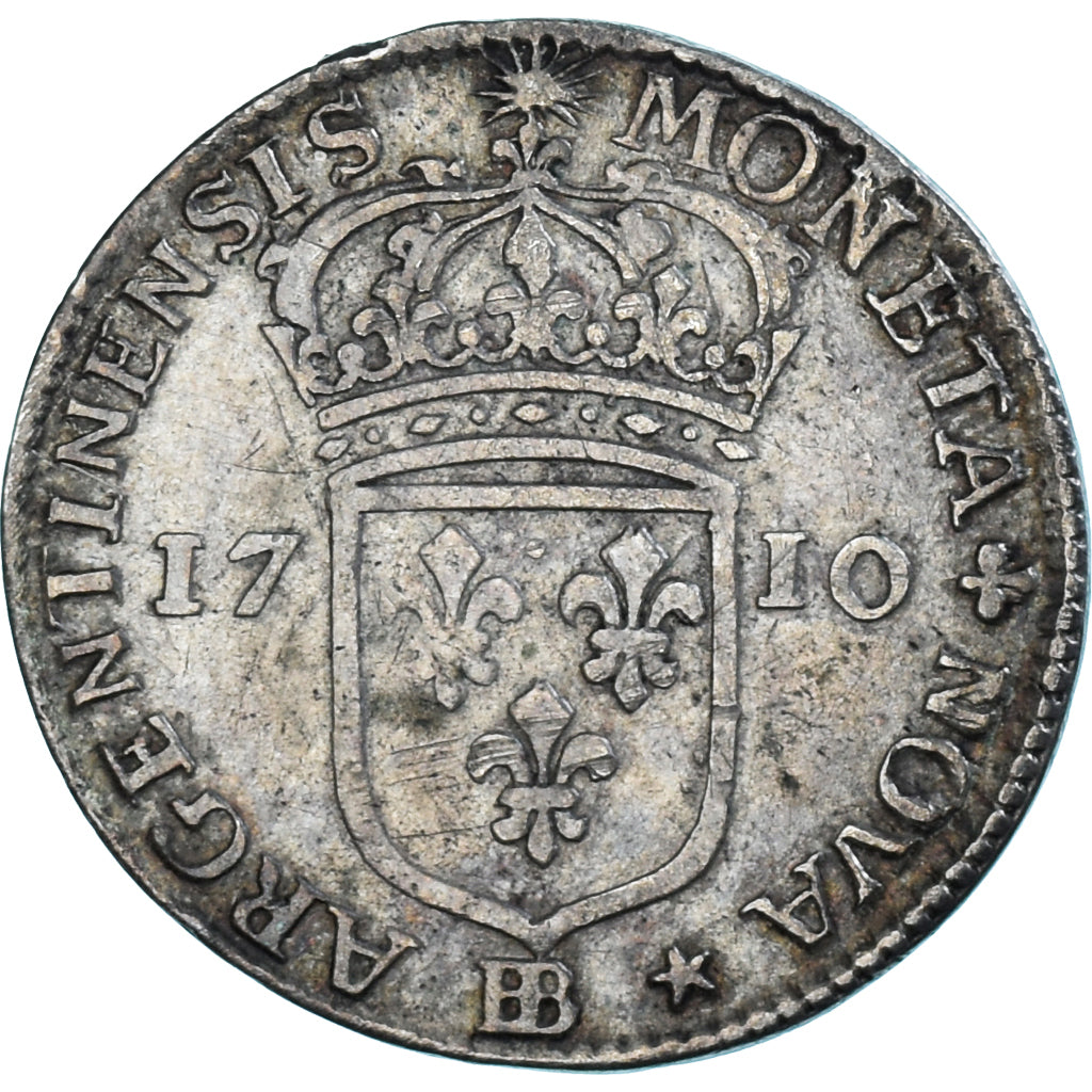 Moneta, Francia, Louis XIV, 22 Sols de Strasbourg, 1/4 Ecu, 1710, Strasbourg