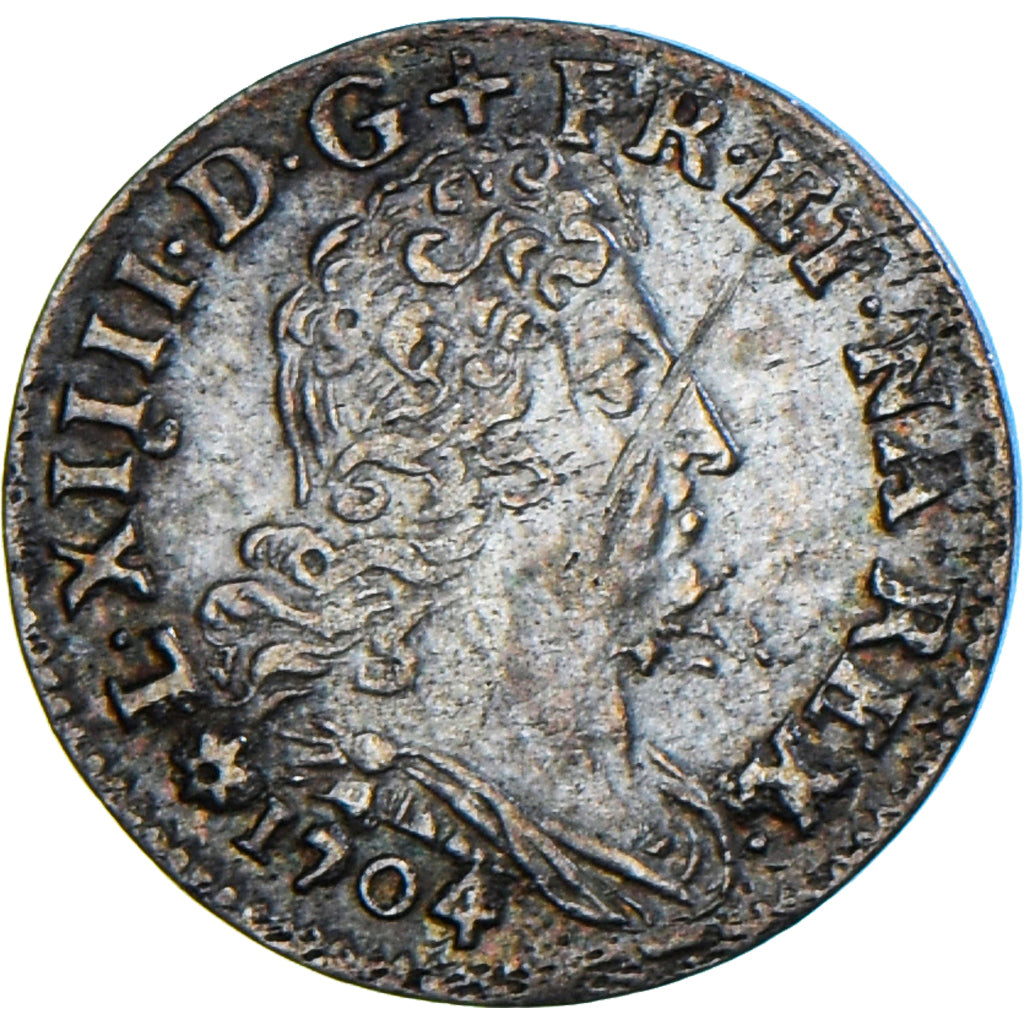 Munten, Frankrijk, Louis XIV, 5 Sols aux insignes, 5 Sols, 1/16 ECU, 1704