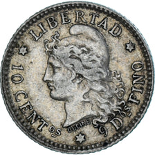 Coin, Argentina, 10 Centavos, 1882, EF(40-45), Silver, KM:26