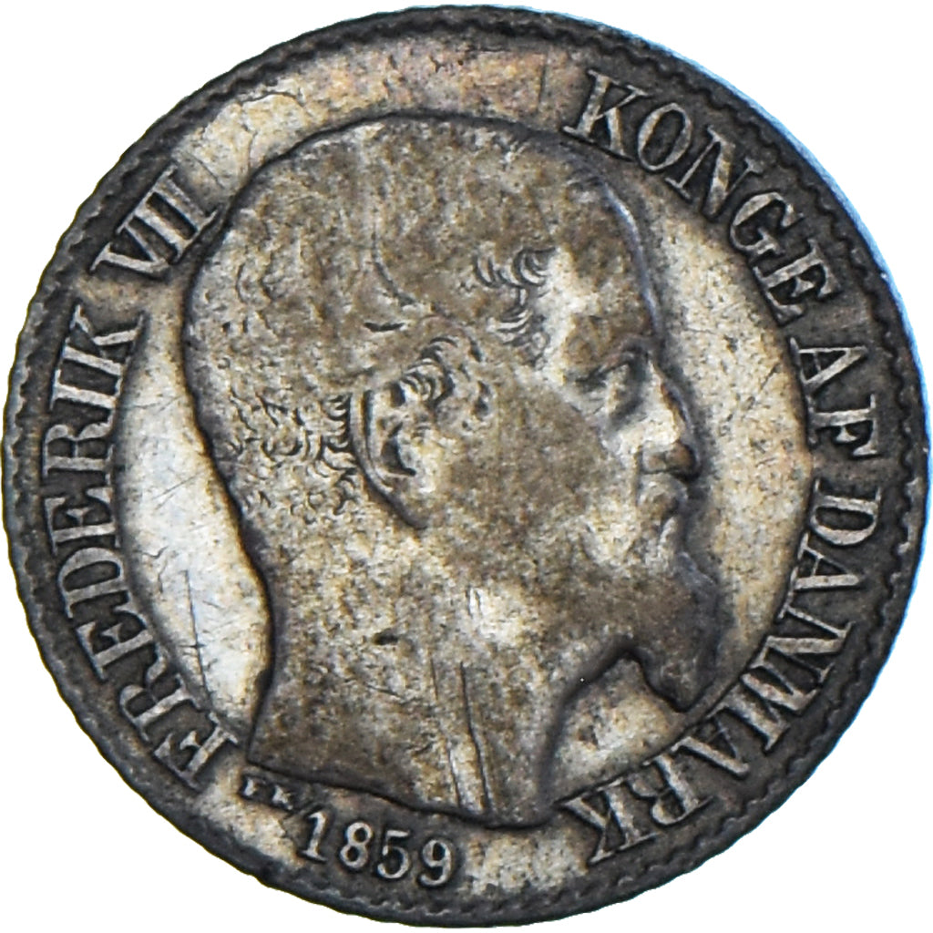 Coin, Danish West Indies, Frederik VII, 5 Cents, 1859, Copenhagen, VF(20-25)