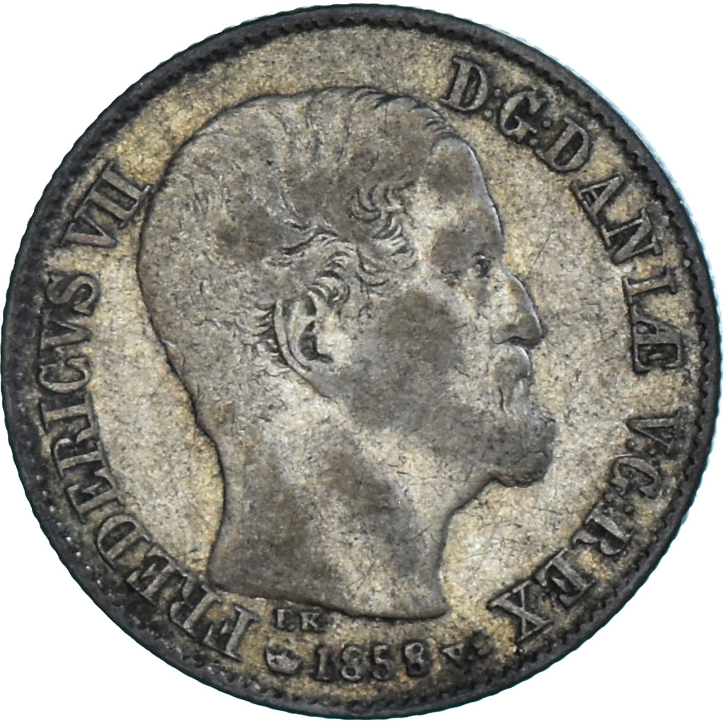 Coin, Denmark, Frederik VII, 16 Skilling Rigsmont, 1858, Copenhagen, VF(20-25)