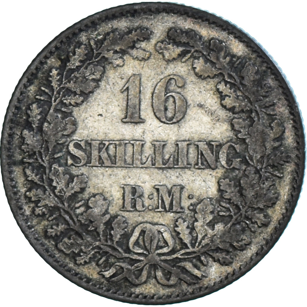 Coin, Denmark, Frederik VII, 16 Skilling Rigsmont, 1858, Copenhagen, VF(20-25)