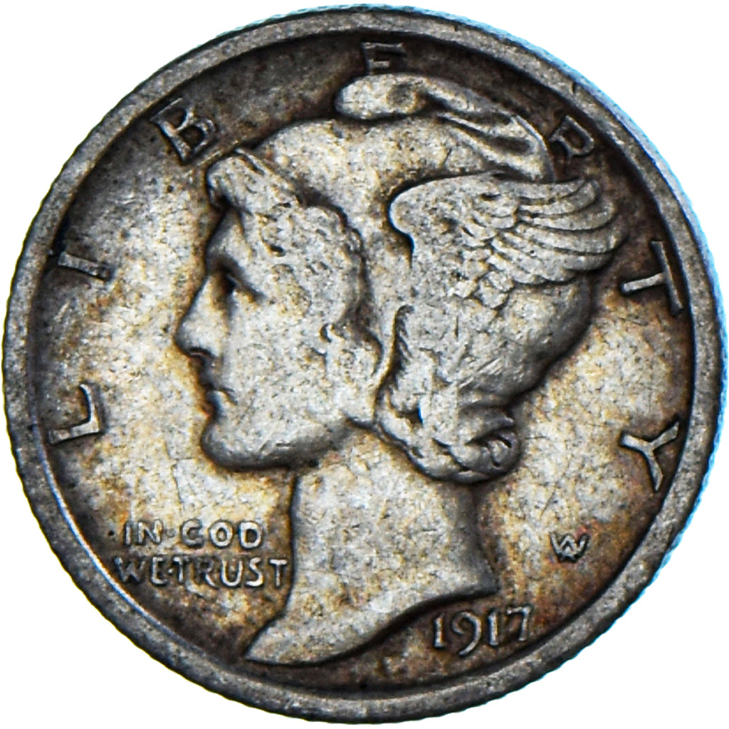 Moneta, Stati Uniti, Mercury Dime, Dime, 1917, U.S. Mint, Philadelphia, BB
