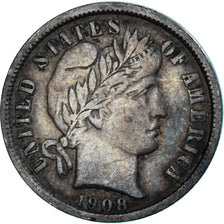 Moneta, Stati Uniti, Barber Dime, Dime, 1908, Philadelphia, BB+, Argento, KM:113