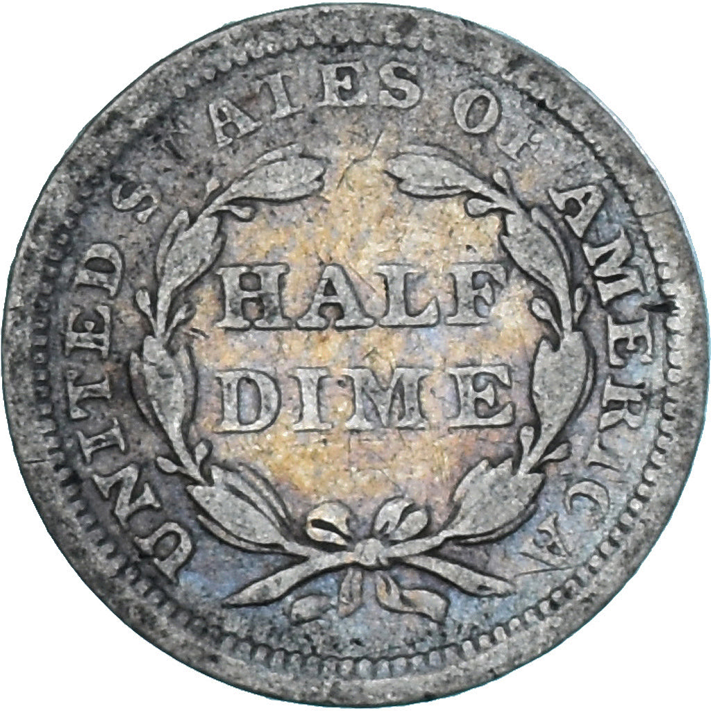 Coin, United States, Seated Liberty Half Dime, Half Dime, 1857, Philadelphia
