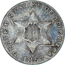 Coin, United States, Silver 3 Cents - Type 2, Silver 3 Cents, 1857, U.S. Mint
