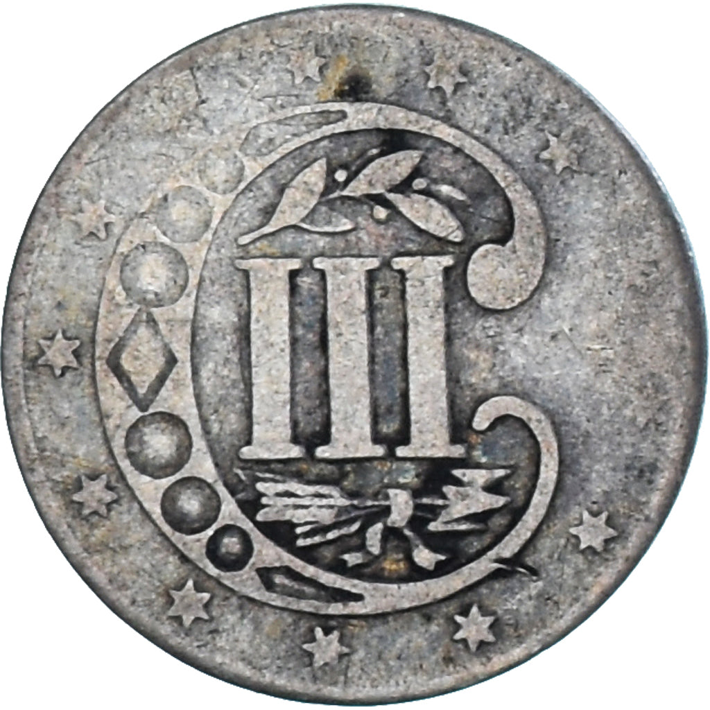 Coin, United States, Silver 3 Cents - Type 2, Silver 3 Cents, 1857, U.S. Mint