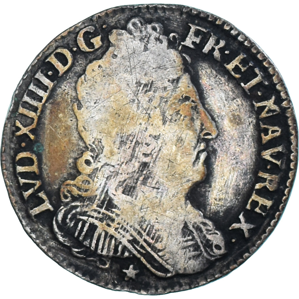 Moneda, Francia, Louis XIV, 11 Sols de Strasbourg, 10 Sols-1/8 Ecu, 1710