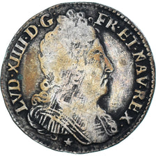 Moneda, Francia, Louis XIV, 11 Sols de Strasbourg, 10 Sols-1/8 Ecu, 1710