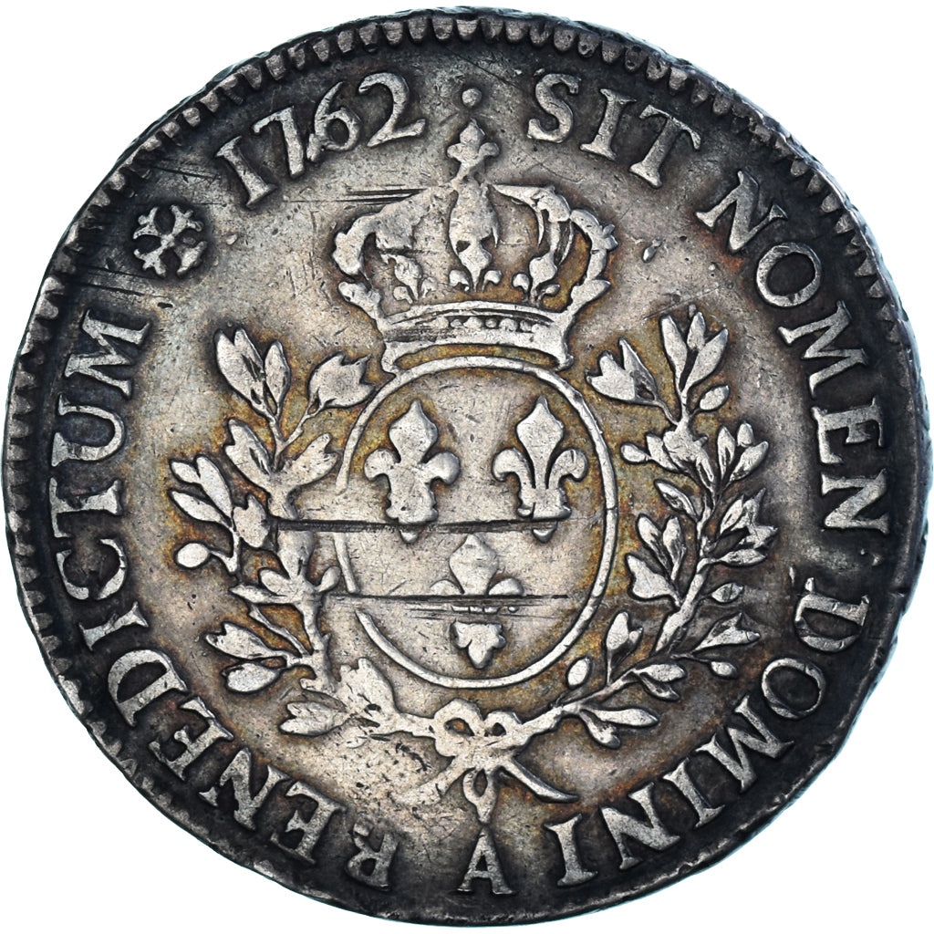 Munten, Frankrijk, Louis XV, Écu au bandeau, 1762, Paris, FR+, Zilver