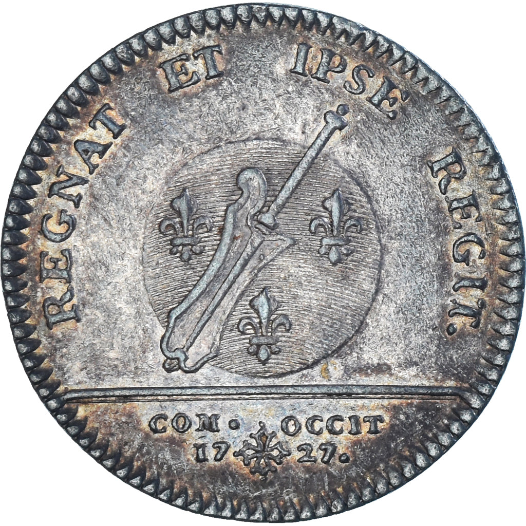 France, Token, Royal, Louis XV, 1727, AU(55-58), Silver, Feuardent:10952