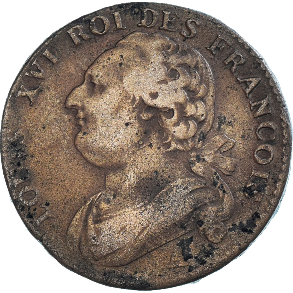 Moeda, França, 12 deniers françois, 12 Deniers, 1792, Paris, VF(30-35)