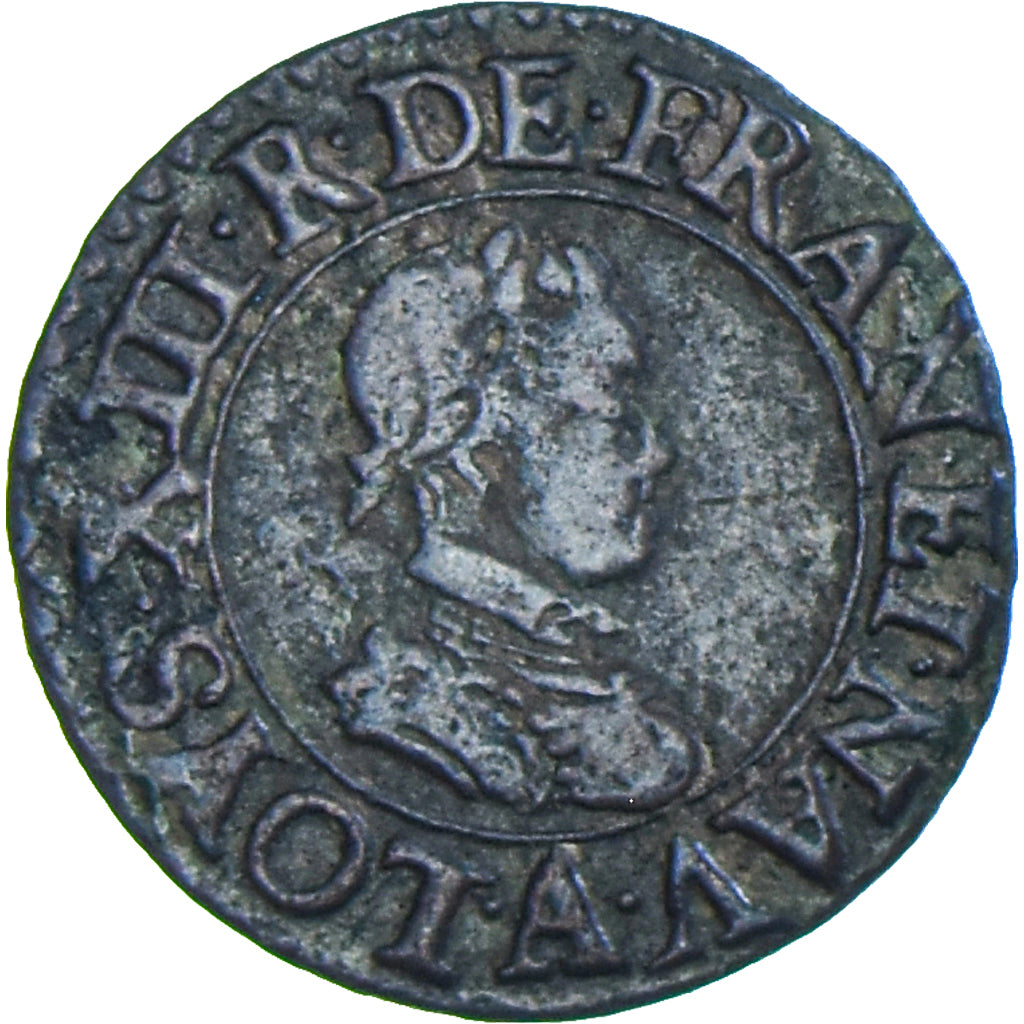 Münze, Frankreich, Louis XIII, Denier tournois, buste enfantin « petite