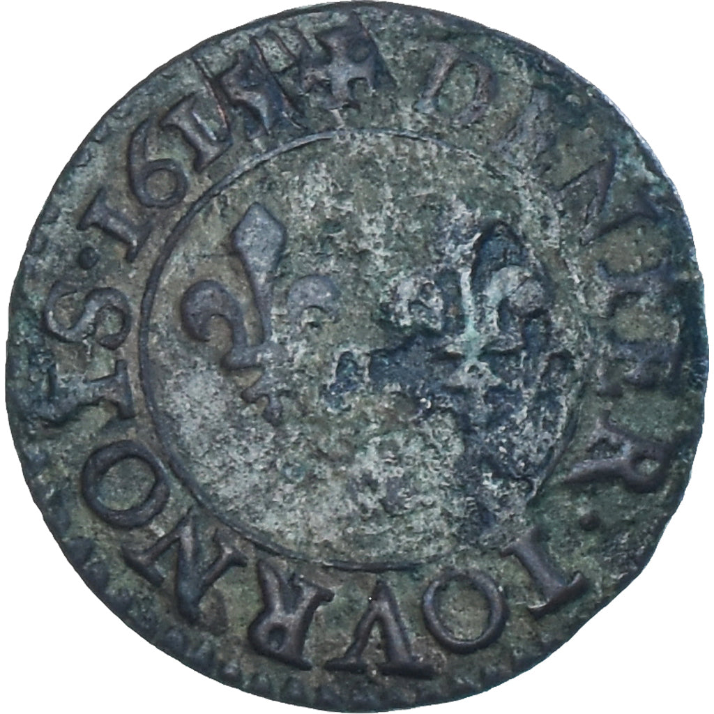 Münze, Frankreich, Louis XIII, Denier tournois, buste enfantin « petite