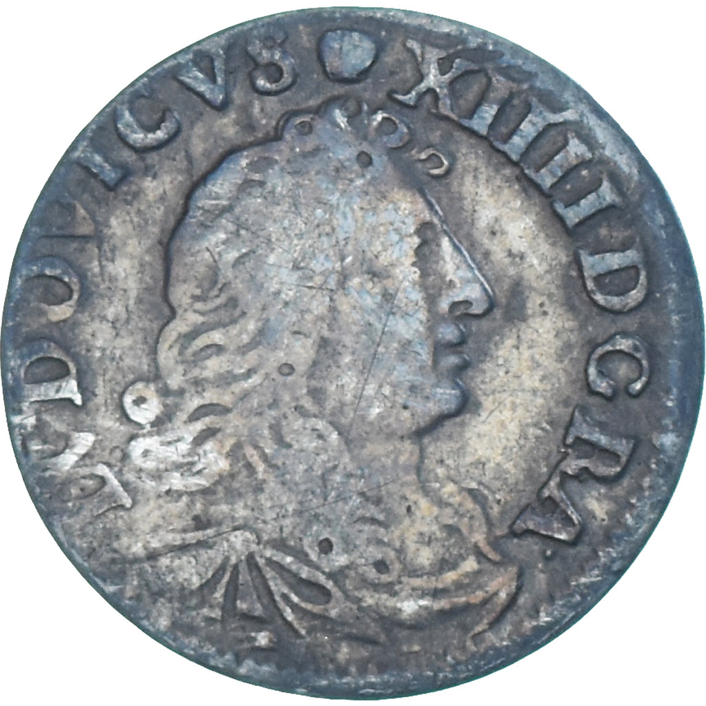 Coin, France, Louis XIV, 4 Sols des Traitants, 1676, Vimy, VF(30-35), Silver