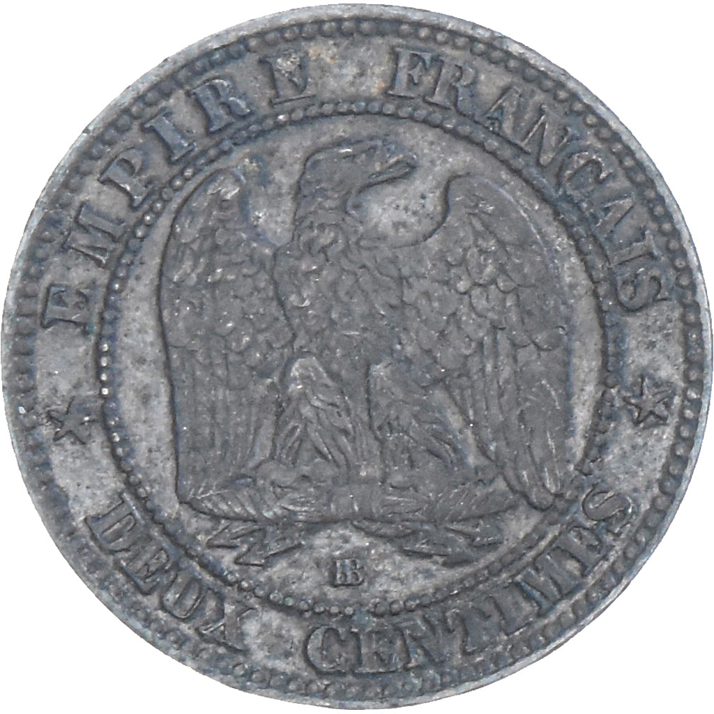 Coin, France, Napoleon III, 2 Centimes, 1855, Strasbourg, EF(40-45), Bronze