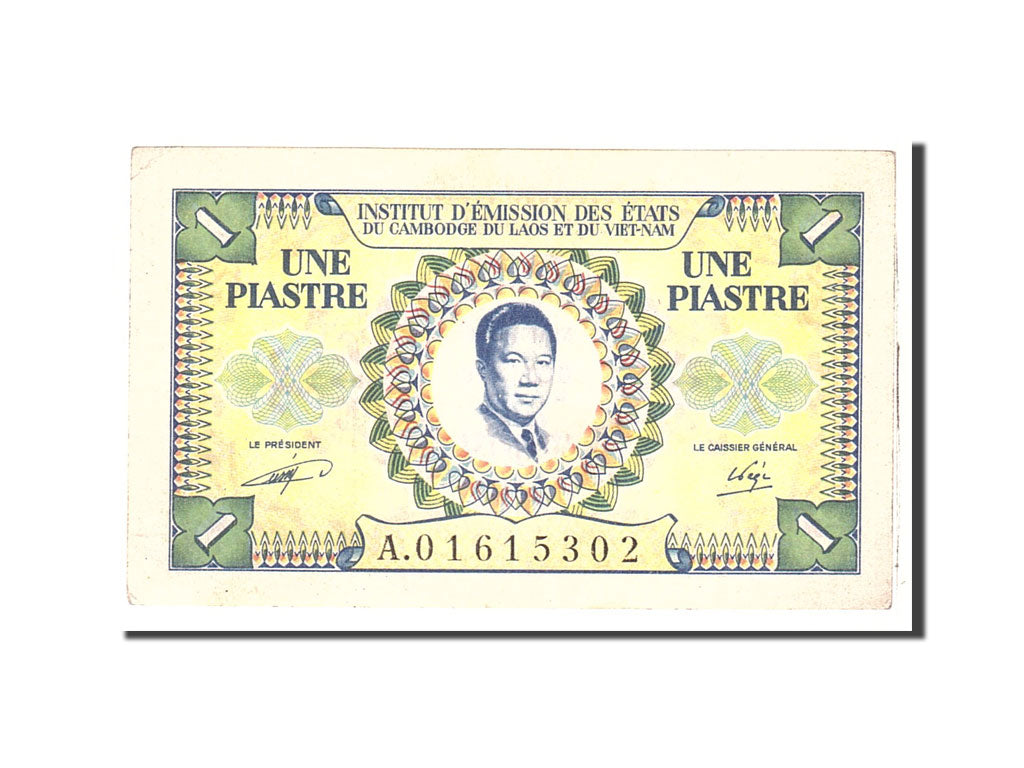 Banknot, FRANCUSKIE INDOCHINY, 1 Piastre = 1 Dong, 1943, Undated, KM:104