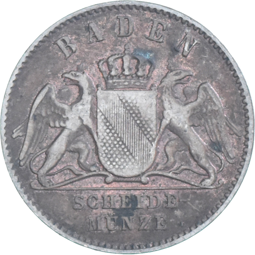 Coin, German States, BADEN, Friedrich I, Kreuzer, 1867, VF(30-35), Copper