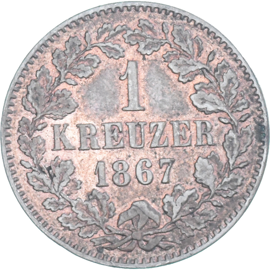 Coin, German States, BADEN, Friedrich I, Kreuzer, 1867, VF(30-35), Copper