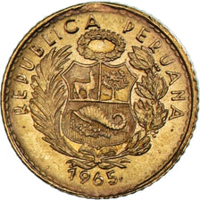 Coin, Peru, 5 Soles, 1965, Lima, MS(63), Gold, KM:235