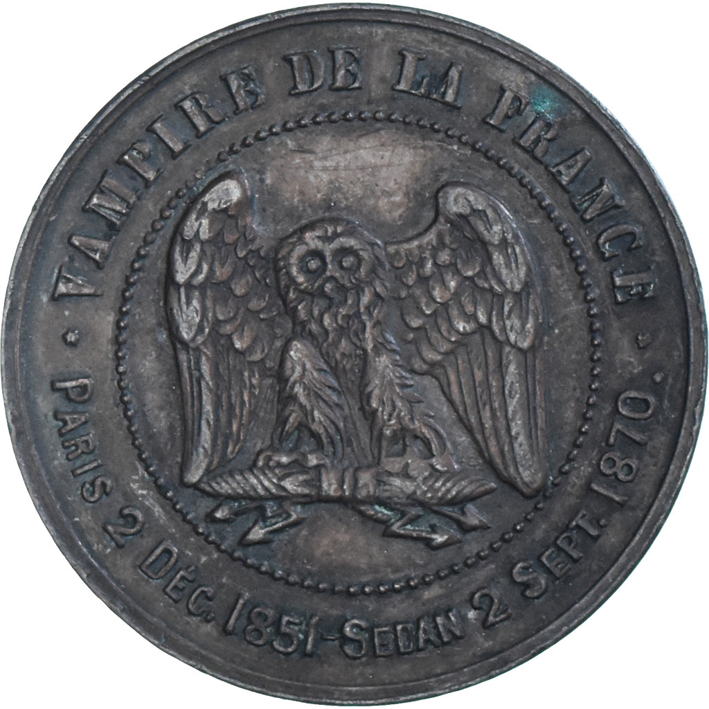 Coin, France, Napoleon III, 10 Centimes, 1871, Satirique, EF(40-45), Copper