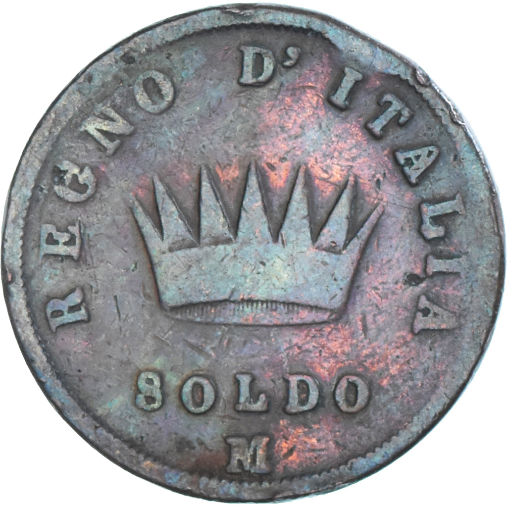Coin, ITALIAN STATES, KINGDOM OF NAPOLEON, Napoleon I, Soldo, 1813, Milan