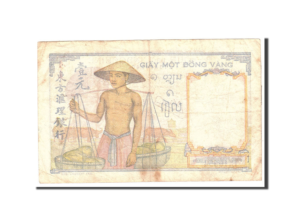 Banconote, INDOCINA FRANCESE, 1 Piastre, 1932, KM:54b, Undated, MB