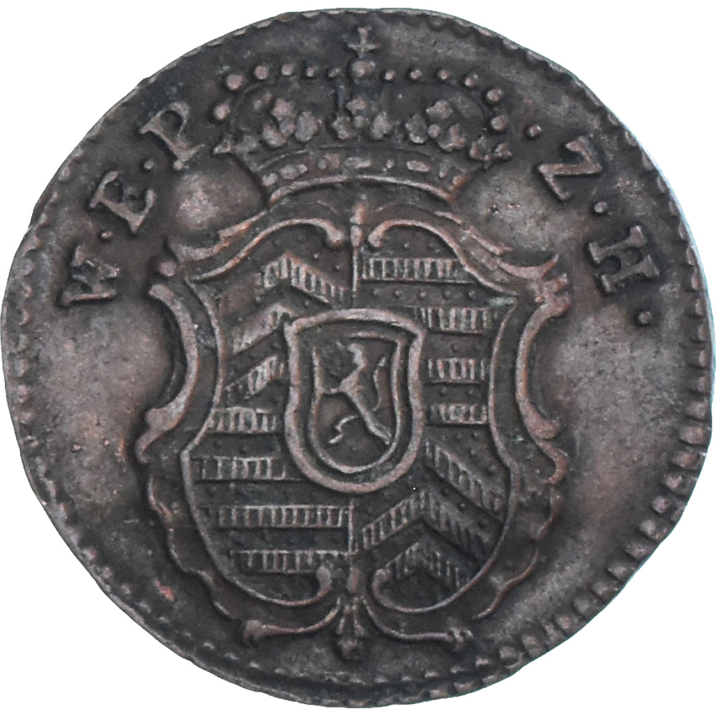 Coin, German States, HANAU-MUNZENBERG, Wilhelm IX, Heller, 1773, AU(50-53)