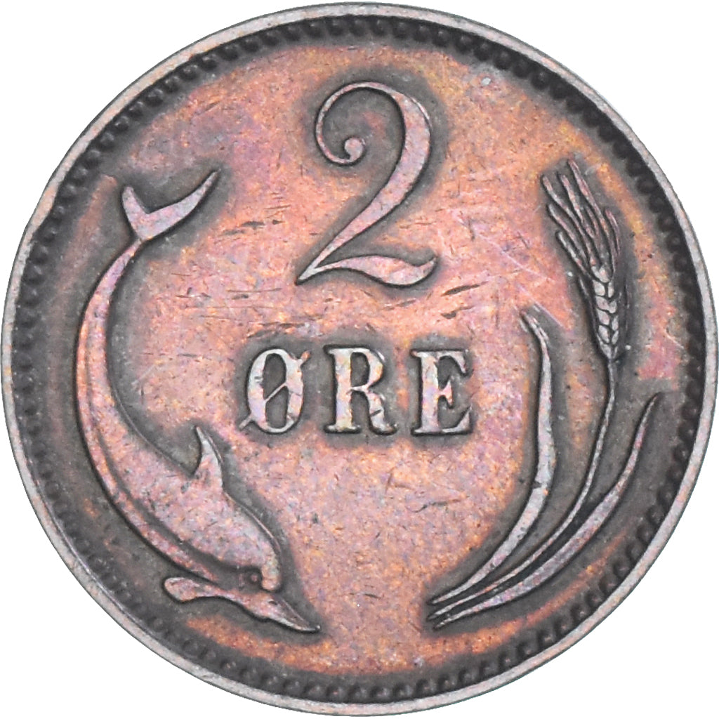 Coin, Denmark, Christian IX, 2 Öre, 1906, Copenhagen, EF(40-45), Bronze