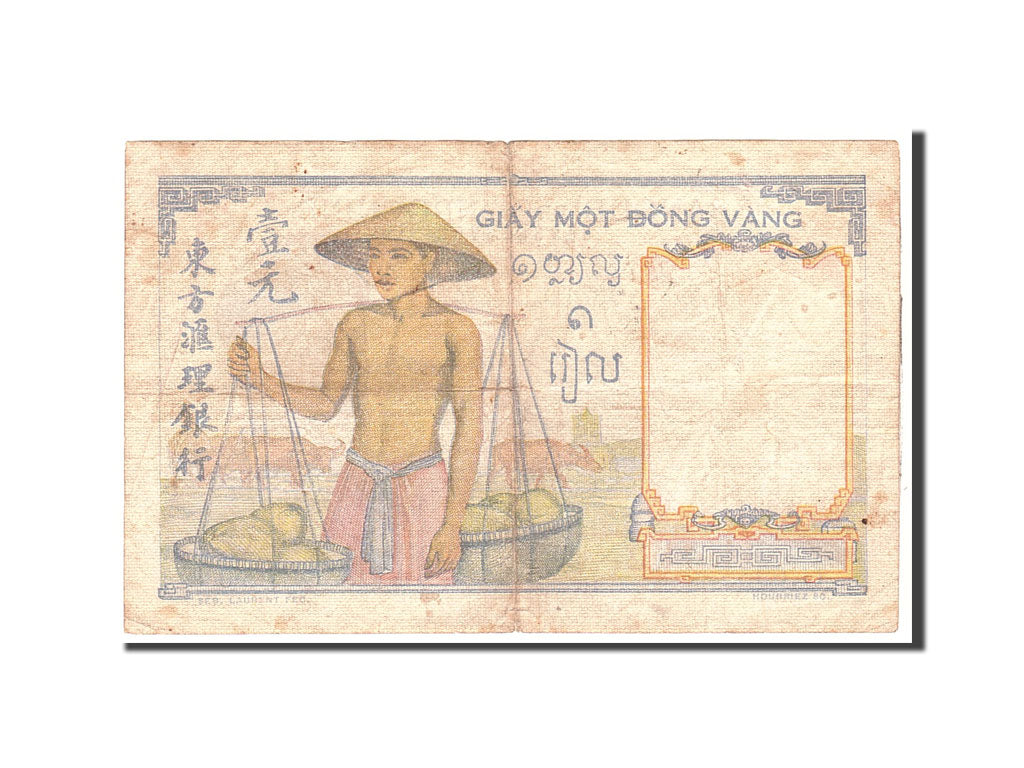 FRENCH INDO-CHINA, 1 Piastre, 1932, Undated, KM:54b, VF(20-25)