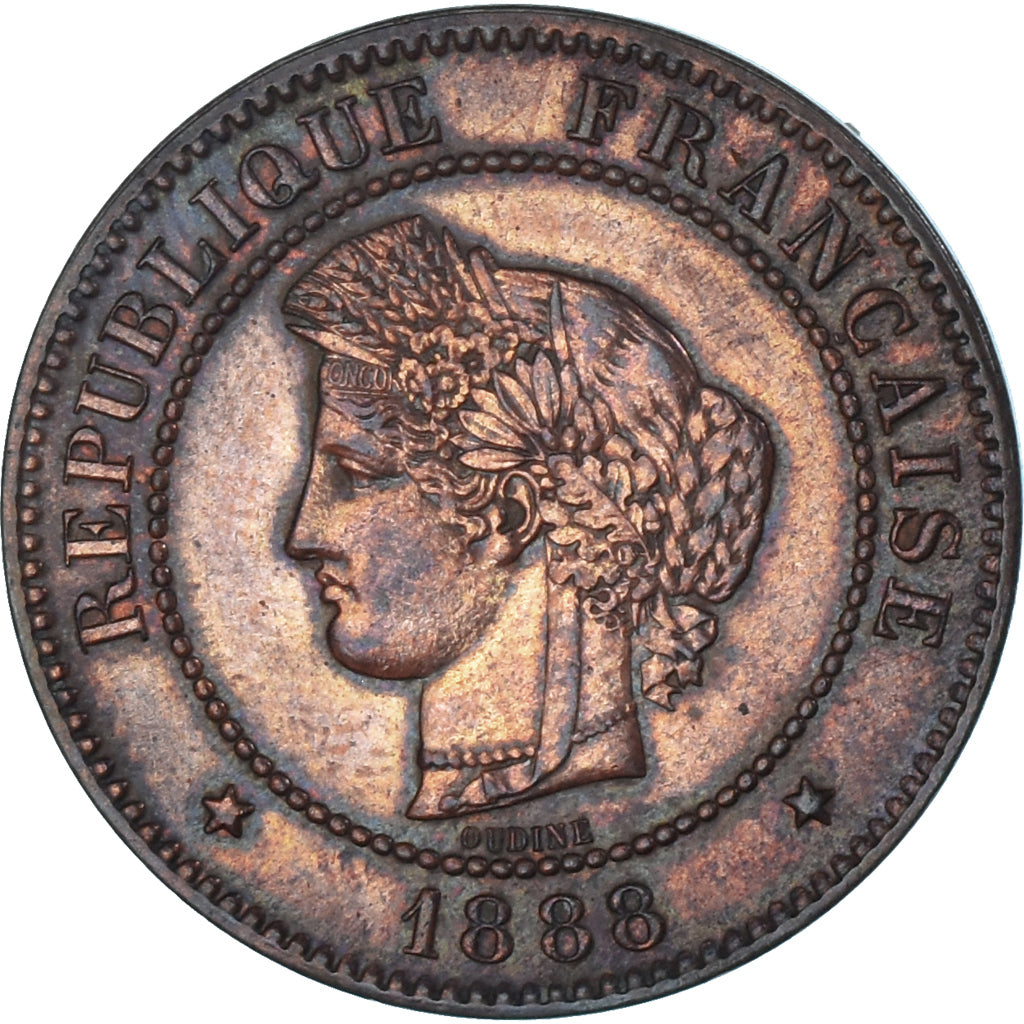 Coin, France, Cérès, 5 Centimes, 1888, Paris, EF(40-45), Bronze, KM:821.1