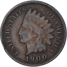 Coin, United States, Indian Head Cent, Cent, 1900, U.S. Mint, Philadelphia