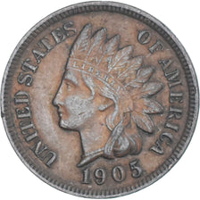 Coin, United States, Indian Head Cent, Cent, 1905, U.S. Mint, Philadelphia