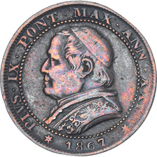 Moneta, STATI ITALIANI, Pius IX, Soldo, 1867, Roma, MB+, Rame
