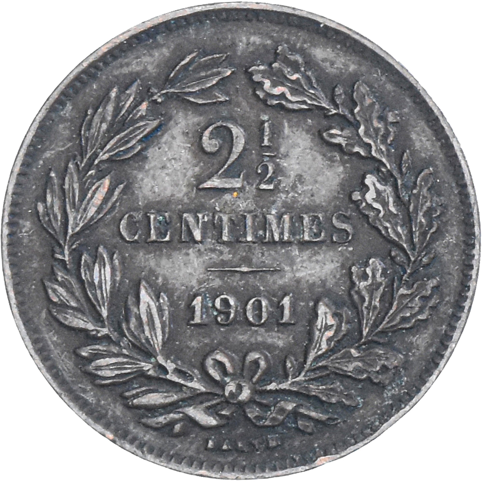 Coin, Luxembourg, William III, 2-1/2 Centimes, 1901, Utrecht, EF(40-45), Bronze